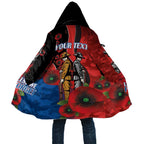 Newcastle Knights ANZAC Personalised Cloak Lest We Forget Poppy Camo