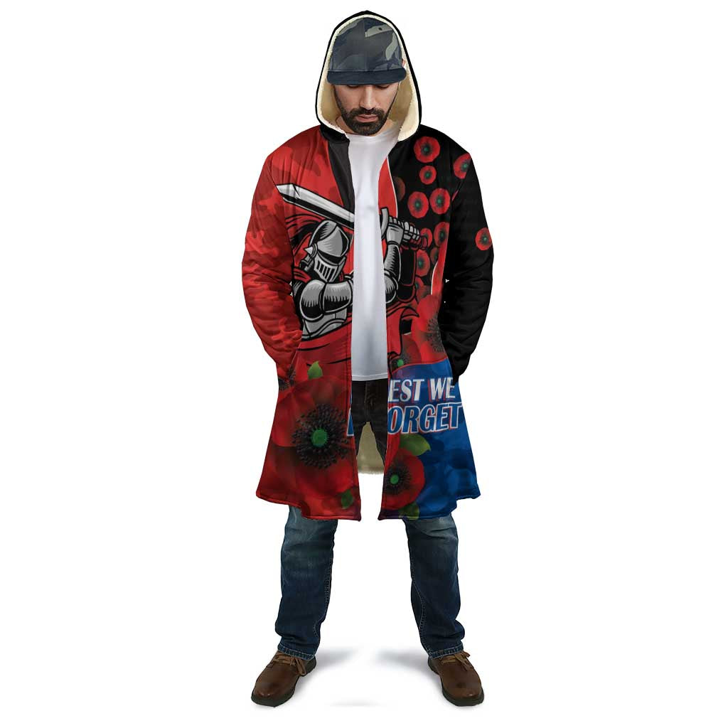 Newcastle Knights ANZAC Personalised Cloak Lest We Forget Poppy Camo