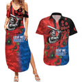 Newcastle Knights ANZAC Personalised Couples Matching Summer Maxi Dress and Hawaiian Shirt Lest We Forget Poppy Camo