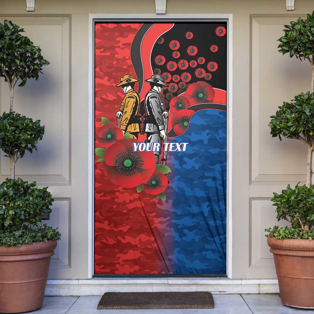 Newcastle Knights ANZAC Personalised Door Cover Lest We Forget Poppy Camo
