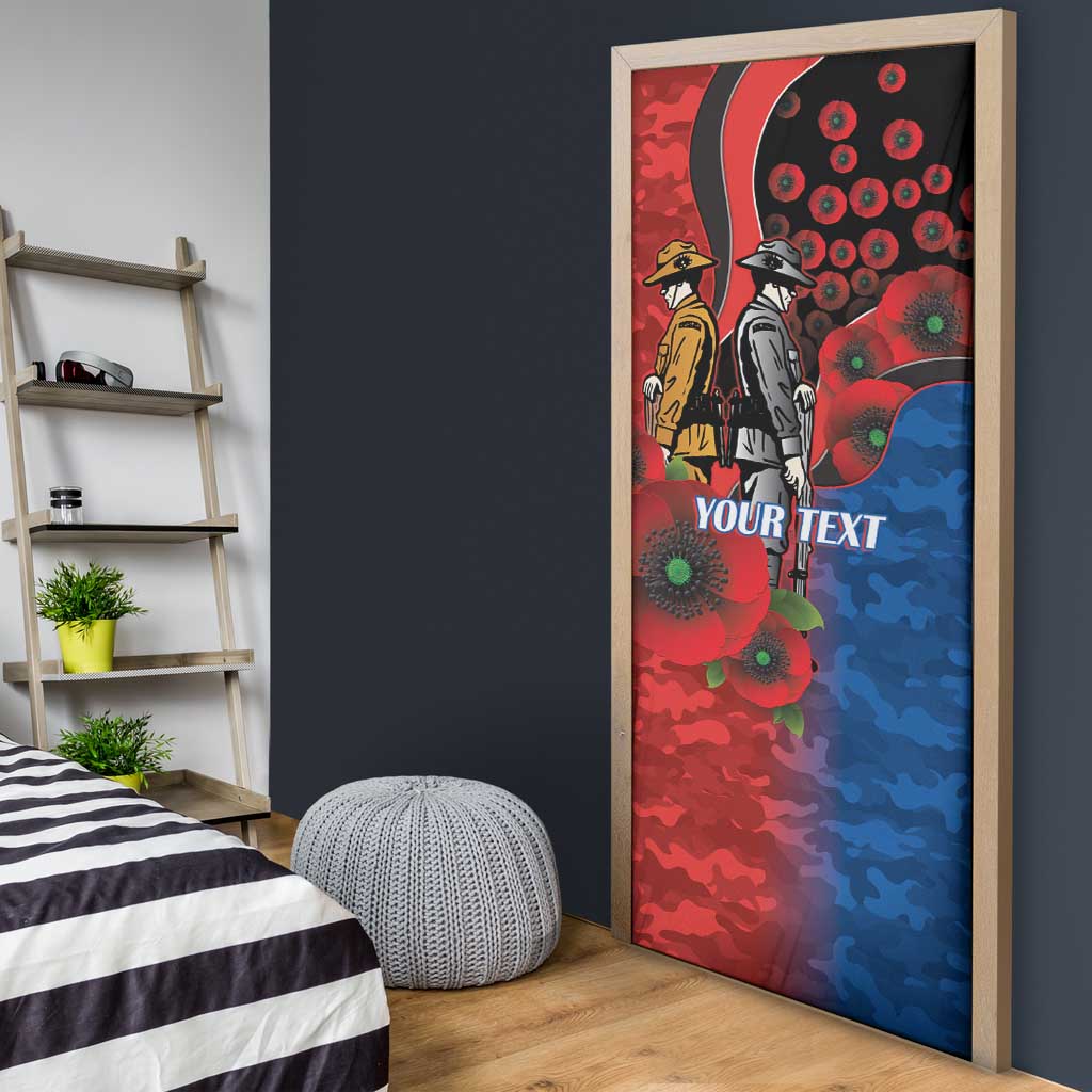 Newcastle Knights ANZAC Personalised Door Cover Lest We Forget Poppy Camo