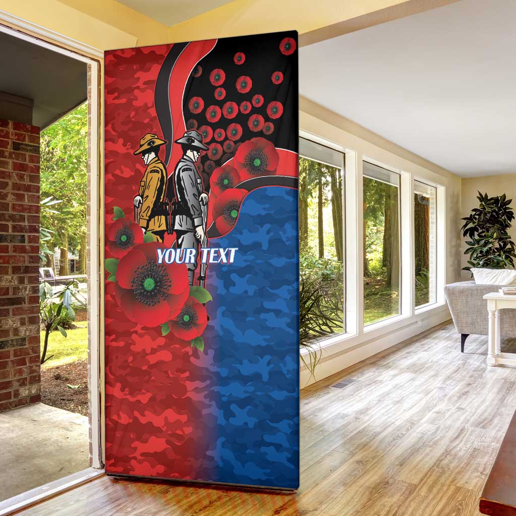 Newcastle Knights ANZAC Personalised Door Cover Lest We Forget Poppy Camo