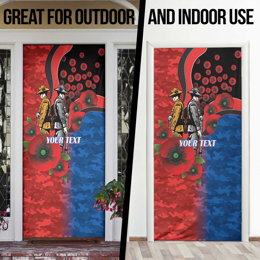 Newcastle Knights ANZAC Personalised Door Cover Lest We Forget Poppy Camo