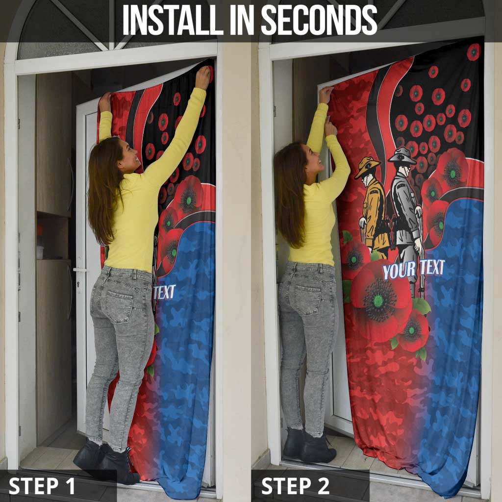Newcastle Knights ANZAC Personalised Door Cover Lest We Forget Poppy Camo