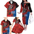 Newcastle Knights ANZAC Personalised Family Matching Off The Shoulder Long Sleeve Dress and Hawaiian Shirt Lest We Forget Poppy Camo