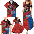 Newcastle Knights ANZAC Personalised Family Matching Summer Maxi Dress and Hawaiian Shirt Lest We Forget Poppy Camo