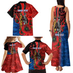 Newcastle Knights ANZAC Personalised Family Matching Tank Maxi Dress and Hawaiian Shirt Lest We Forget Poppy Camo