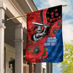 Newcastle Knights ANZAC Personalised Garden Flag Lest We Forget Poppy Camo