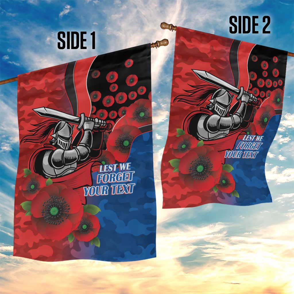 Newcastle Knights ANZAC Personalised Garden Flag Lest We Forget Poppy Camo