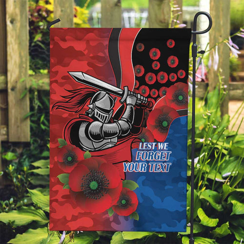 Newcastle Knights ANZAC Personalised Garden Flag Lest We Forget Poppy Camo