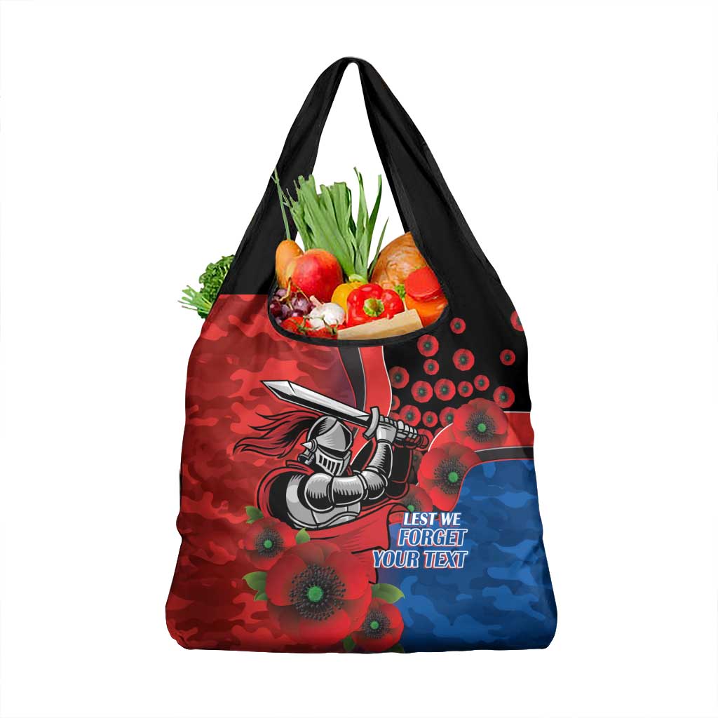 Newcastle Knights ANZAC Personalised Grocery Bag Lest We Forget Poppy Camo