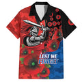 Newcastle Knights ANZAC Personalised Hawaiian Shirt Lest We Forget Poppy Camo