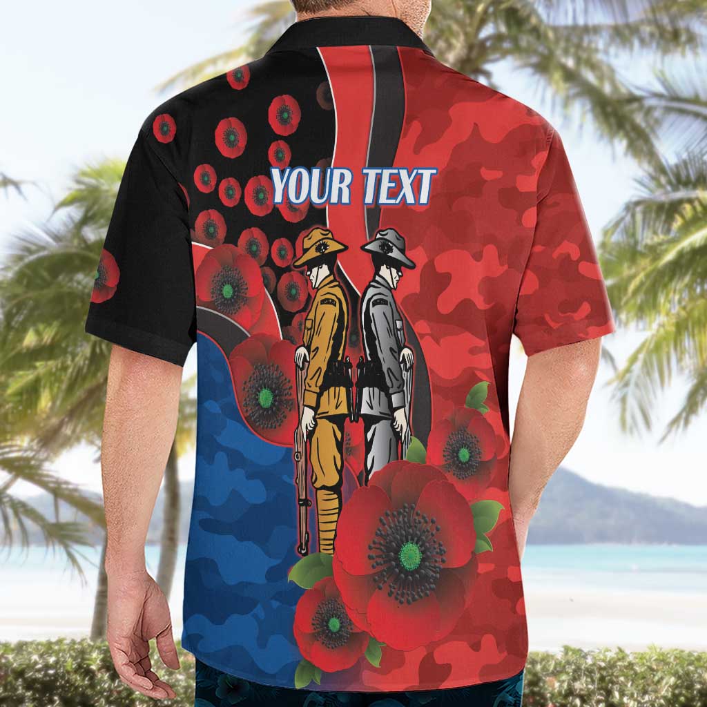 Newcastle Knights ANZAC Personalised Hawaiian Shirt Lest We Forget Poppy Camo