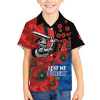 Newcastle Knights ANZAC Personalised Hawaiian Shirt Lest We Forget Poppy Camo