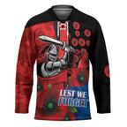 Newcastle Knights ANZAC Personalised Hockey Jersey Lest We Forget Poppy Camo