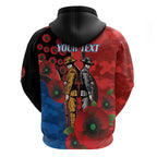 Newcastle Knights ANZAC Personalised Hoodie Lest We Forget Poppy Camo
