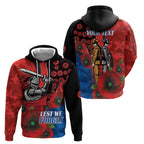 Newcastle Knights ANZAC Personalised Hoodie Lest We Forget Poppy Camo