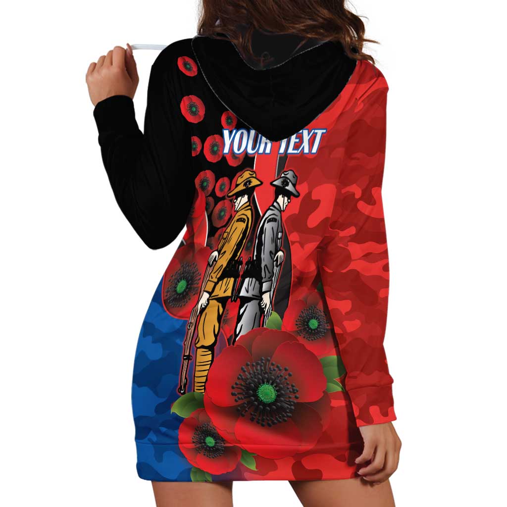 Newcastle Knights ANZAC Personalised Hoodie Dress Lest We Forget Poppy Camo