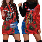 Newcastle Knights ANZAC Personalised Hoodie Dress Lest We Forget Poppy Camo