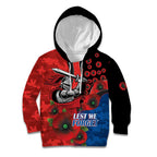 Newcastle Knights ANZAC Personalised Kid Hoodie Lest We Forget Poppy Camo