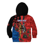 Newcastle Knights ANZAC Personalised Kid Hoodie Lest We Forget Poppy Camo