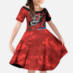 Newcastle Knights ANZAC Personalised Kid Short Sleeve Dress Lest We Forget Poppy Camo