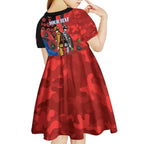 Newcastle Knights ANZAC Personalised Kid Short Sleeve Dress Lest We Forget Poppy Camo
