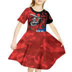 Newcastle Knights ANZAC Personalised Kid Short Sleeve Dress Lest We Forget Poppy Camo