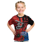 Newcastle Knights ANZAC Personalised Kid T Shirt Lest We Forget Poppy Camo