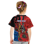 Newcastle Knights ANZAC Personalised Kid T Shirt Lest We Forget Poppy Camo