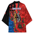 Newcastle Knights ANZAC Personalised Kimono Lest We Forget Poppy Camo