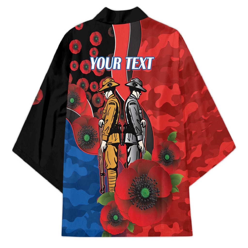 Newcastle Knights ANZAC Personalised Kimono Lest We Forget Poppy Camo