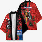 Newcastle Knights ANZAC Personalised Kimono Lest We Forget Poppy Camo