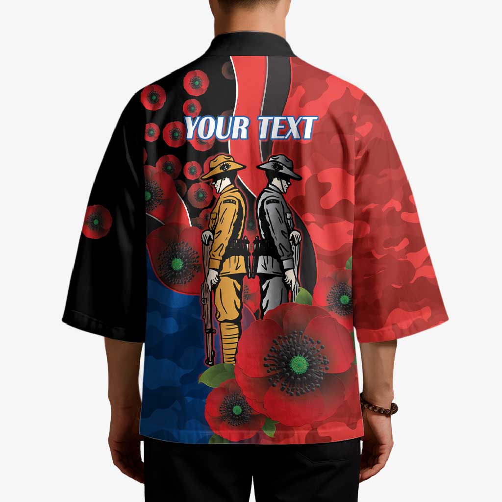 Newcastle Knights ANZAC Personalised Kimono Lest We Forget Poppy Camo