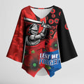 Newcastle Knights ANZAC Personalised Kimono Sleeve Blouse Lest We Forget Poppy Camo