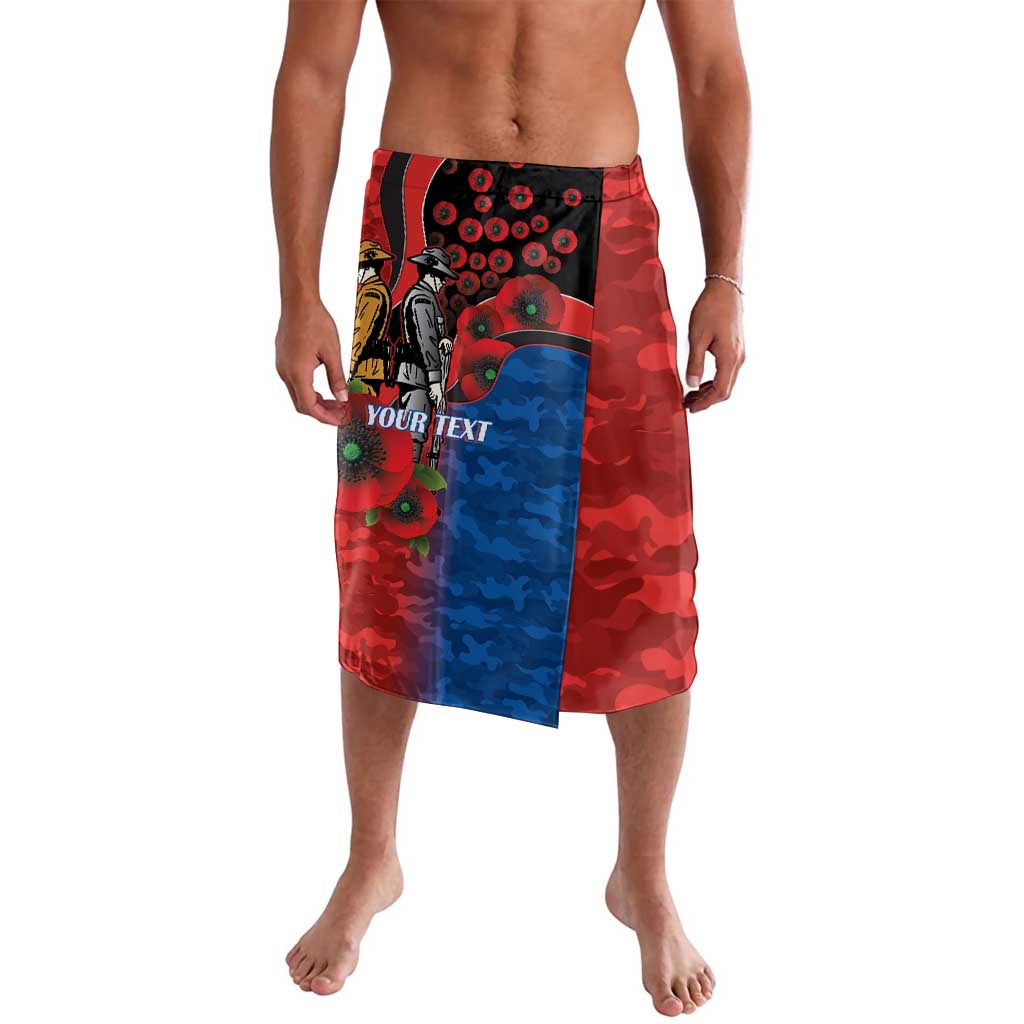 Newcastle Knights ANZAC Personalised Lavalava Lest We Forget Poppy Camo
