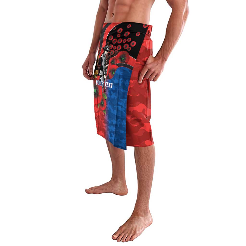 Newcastle Knights ANZAC Personalised Lavalava Lest We Forget Poppy Camo