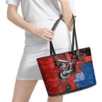 Newcastle Knights ANZAC Personalised Leather Tote Bag Lest We Forget Poppy Camo