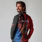 Newcastle Knights ANZAC Personalised Long Sleeve Polo Shirt Lest We Forget Poppy Camo