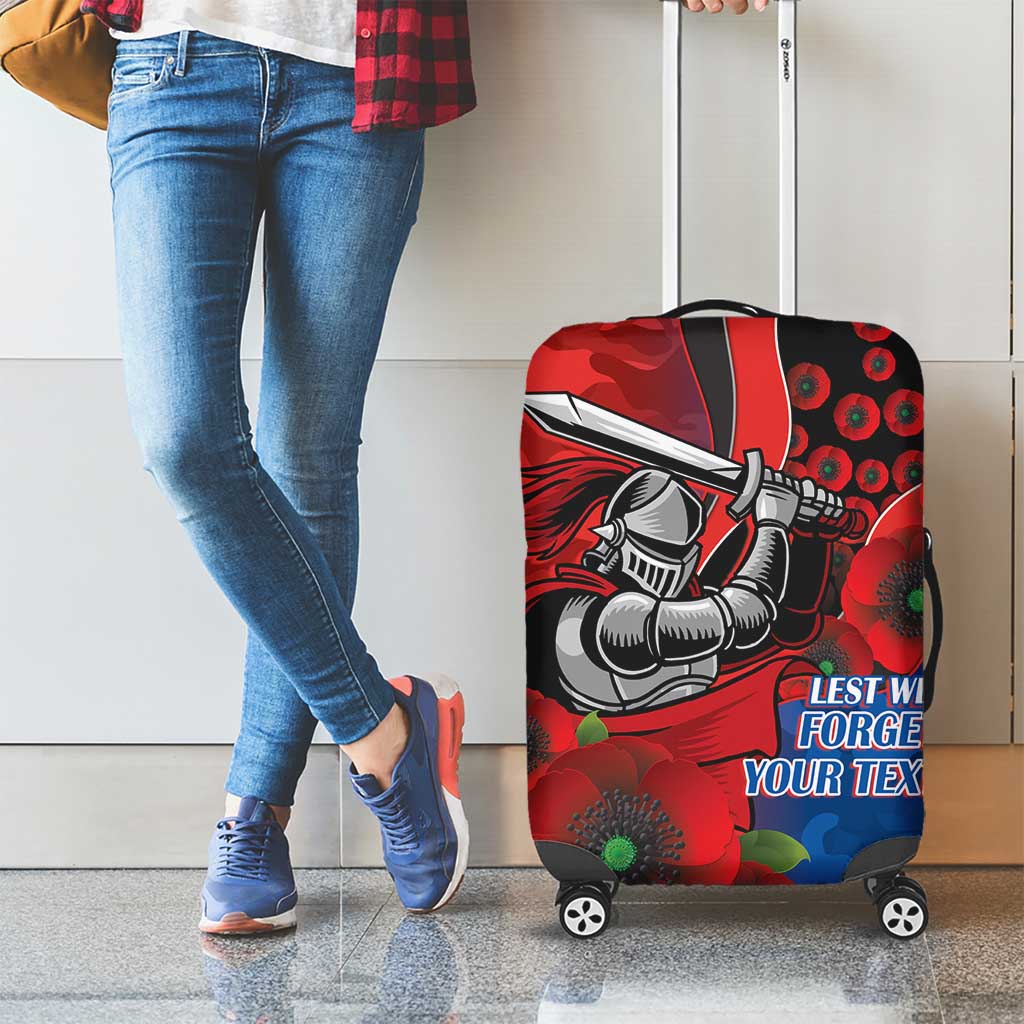 Newcastle Knights ANZAC Personalised Luggage Cover Lest We Forget Poppy Camo