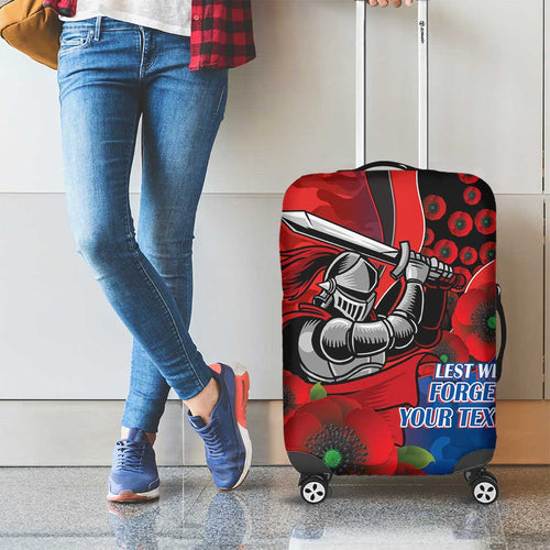 Newcastle Knights ANZAC Personalised Luggage Cover Lest We Forget Poppy Camo