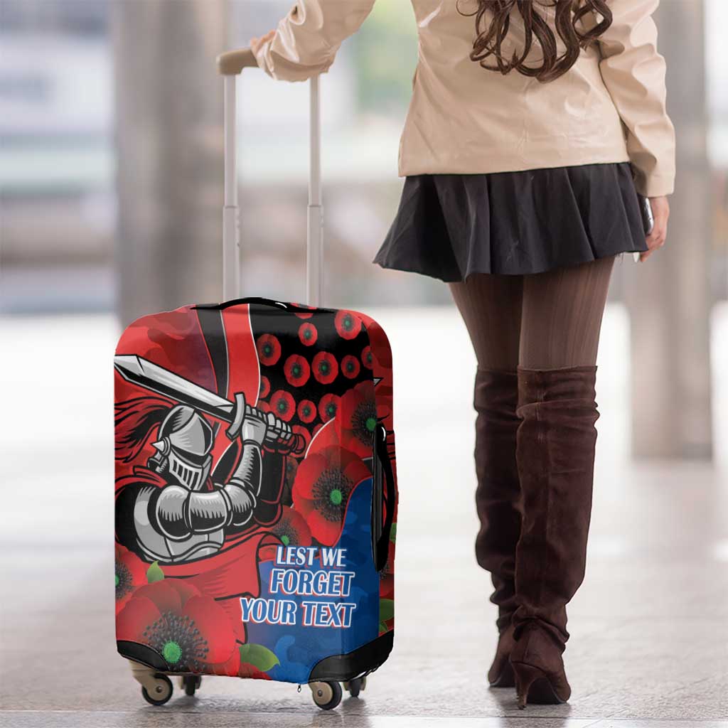 Newcastle Knights ANZAC Personalised Luggage Cover Lest We Forget Poppy Camo