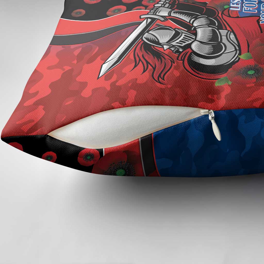 Newcastle Knights ANZAC Personalised Pillow Cover Lest We Forget Poppy Camo