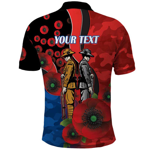 Newcastle Knights ANZAC Personalised Polo Shirt Lest We Forget Poppy Camo