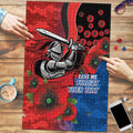 Newcastle Knights ANZAC Personalised Puzzle Lest We Forget Poppy Camo