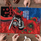 Newcastle Knights ANZAC Personalised Puzzle Lest We Forget Poppy Camo