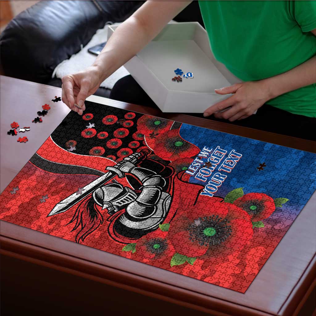 Newcastle Knights ANZAC Personalised Puzzle Lest We Forget Poppy Camo