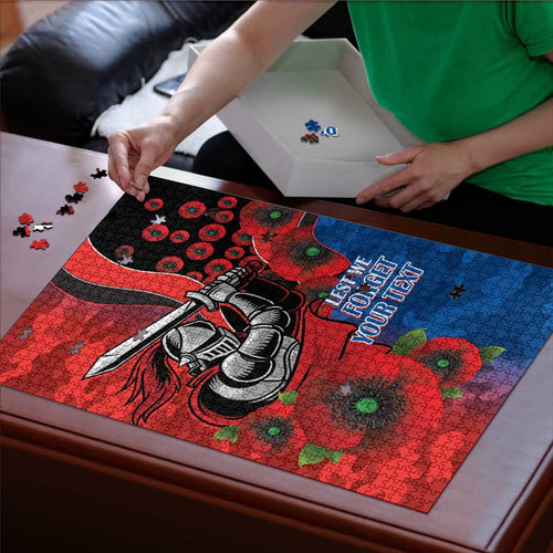 Newcastle Knights ANZAC Personalised Puzzle Lest We Forget Poppy Camo