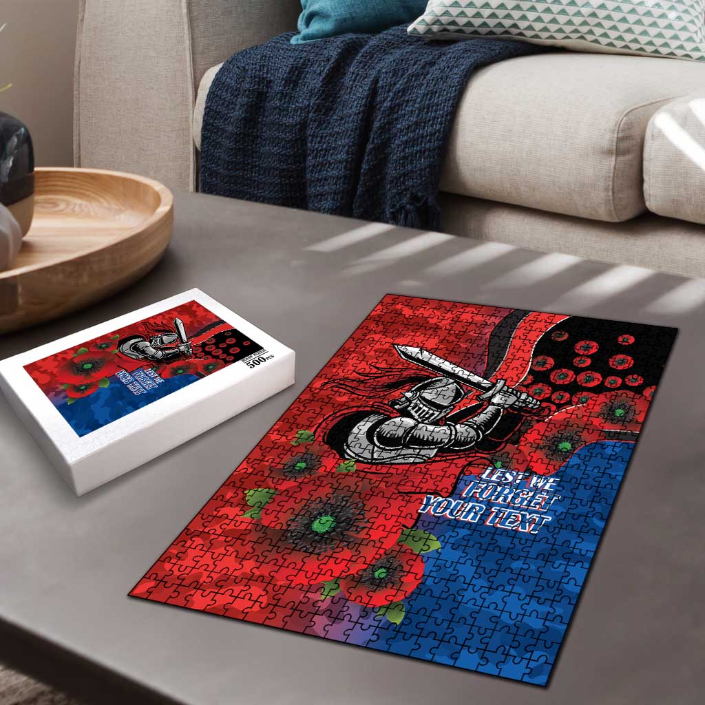Newcastle Knights ANZAC Personalised Puzzle Lest We Forget Poppy Camo