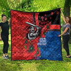 Newcastle Knights ANZAC Personalised Quilt Lest We Forget Poppy Camo